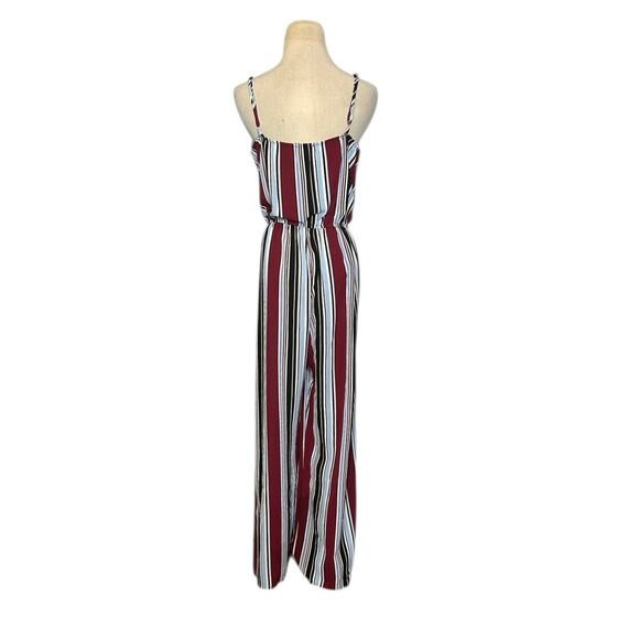 Ambiance blue white wine stripes sleeveless jumpsuit size 1X - Picture 7 of 12